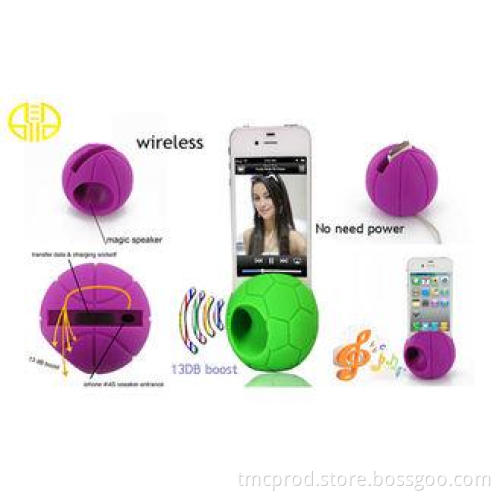 Green soft Silicone Horn Speaker amplifier , No Battery Pow